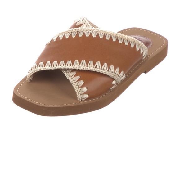 Chloe Camel Whipstitch Sandals size IT37, US7 EUC - Picture 3 of 5